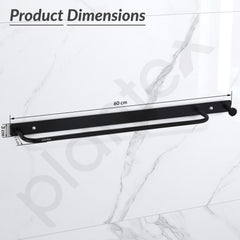 Plantex Towel Holder for Bathroom/Stainless Steel 24 inch Towel Rod/Towel Bar/Towel Hanger/Bathroom Accessories -Pack of 1 (Black)-3