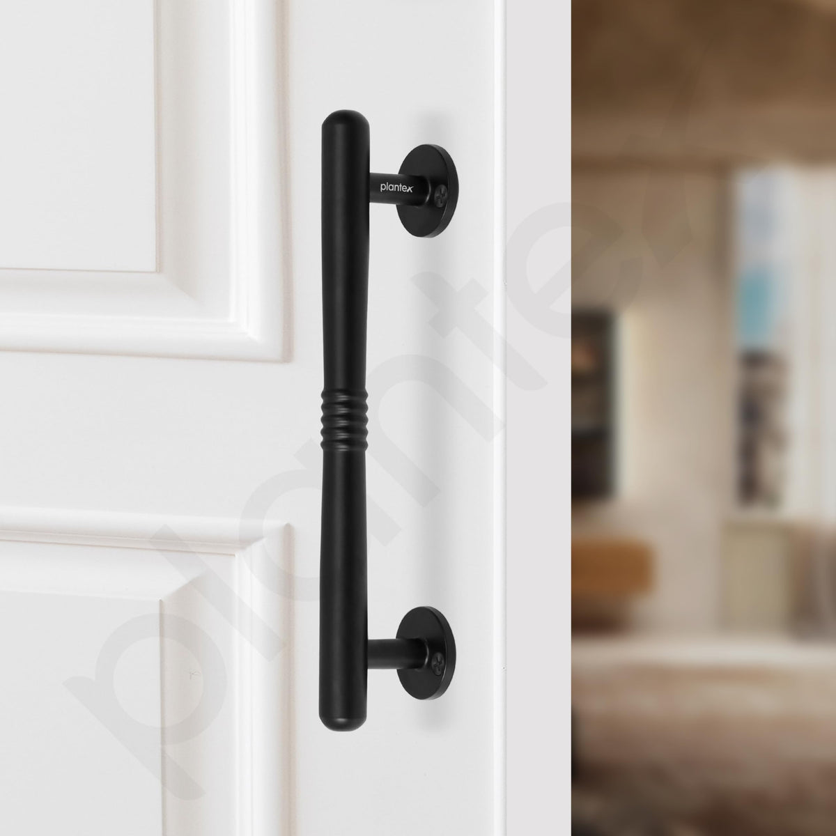 Plantex 8 Inch Pull-Push Door Handle/Stainless Steel Main Door Handle/3 Years Warranty Pack of 2 (S-142, Black)-5