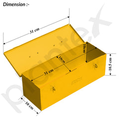 Plantex 12-inch Small Tool Box for Tools/Tool Box Empty for Home Use/Compact Tools Kit Box (Yellow)-3