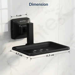 Plantex 304 Grade Stainless Steel Soap Holder for Bathroom/Soap Dish/Soap Stand/Bathroom Accessories - Squaro (Black)-4