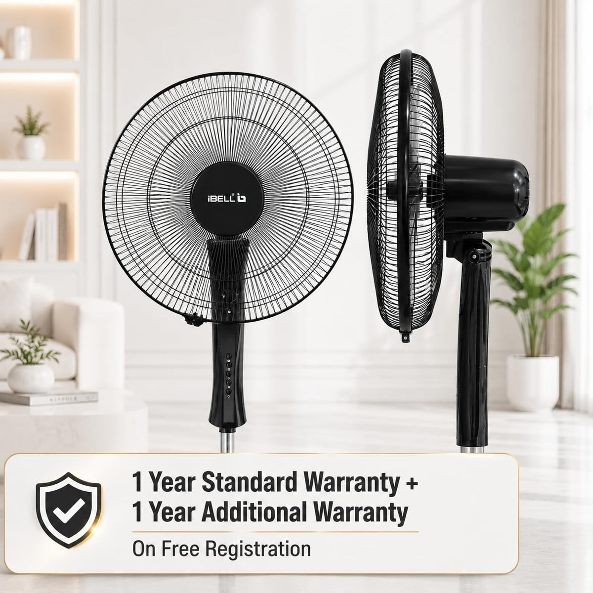 iBELL WINDP10 400 mm 5 Blade Pedestal Fan with Remote