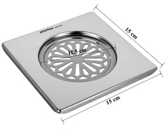 Plantex 304 Grade Stainless Steel Bathroom Drain Cover/Floor Drain/Drainage Cover/Bathroom Drain Jali (6x6 inches) - Chrome-2