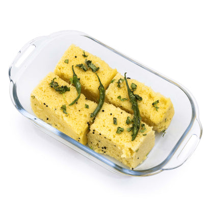 AGARO Elite Borosilicate Glass Baking Tray for Kitchen, 1600 ml, Baking Dish, Serving Bowl, OTG, Oven & Microwave, Dishwasher and Freezer safe, Oval, Transparent, Glass Bowl Container