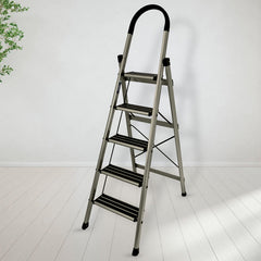 Plantex Surestep 3 Step Aluminum Ladder for Home Use/Wide Anti-Slip Steps/Foldable Ladder with Anti Skid PVC Shoes, 3 Steps Kitchen Stool (Anodize-Silver)