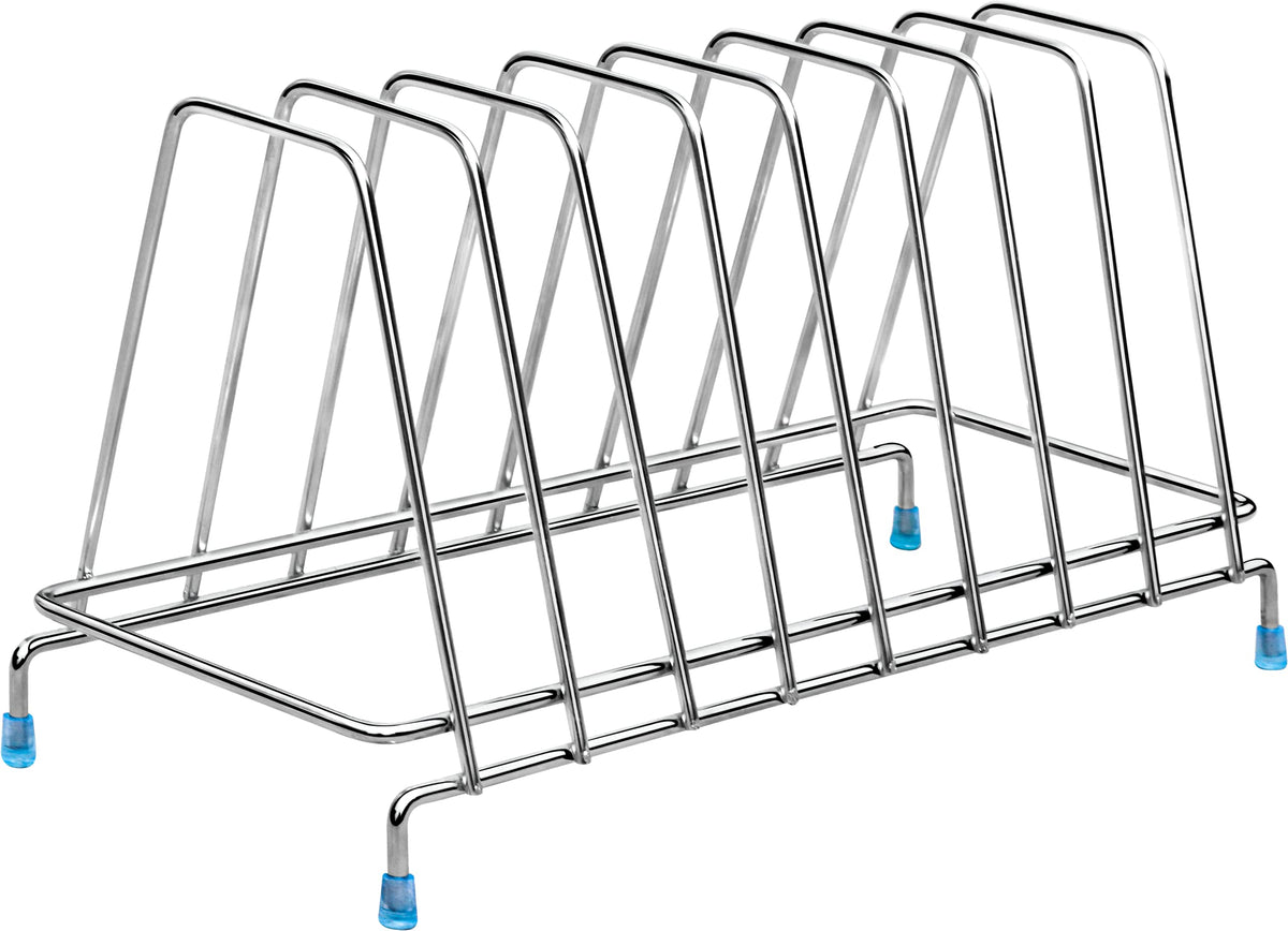 Plantex Stainless Steel Plate Rack/8 Slot Plate Stand for Kitchen Cabinet/6-Inches Dish Rack with Anti-Skid Cap Coated Leg(Pack of 1, Size-6 Inches, Slot-8), 13.5x35.5x17 cm-6