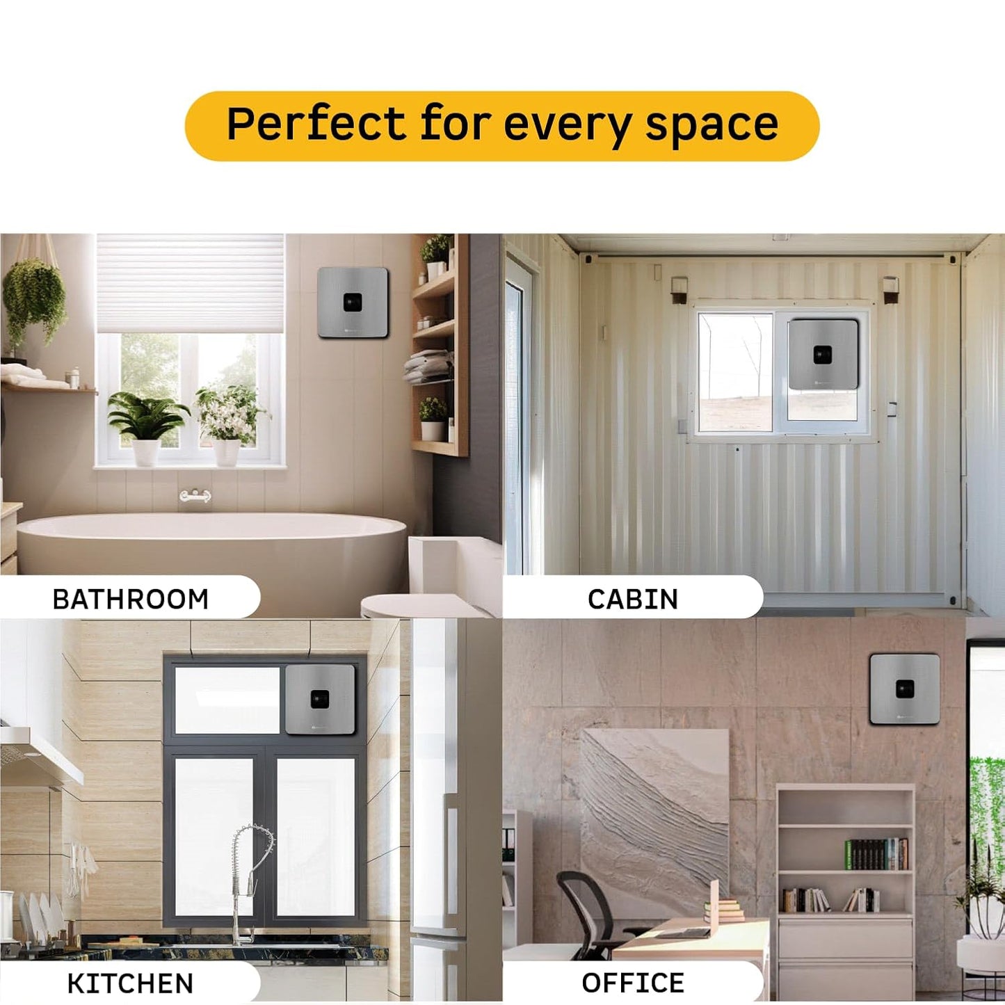 atomberg Studio+ Exhaust Fan 150mm (6 Inches) | BLDC Motor | 6.8W| Low Noise | 2000 RPM| Ideal for Bathroom& Kitchen | Easy to Clean | Installation-Round Cut (153mm) | 2 Year Warranty (Brushed Steel)