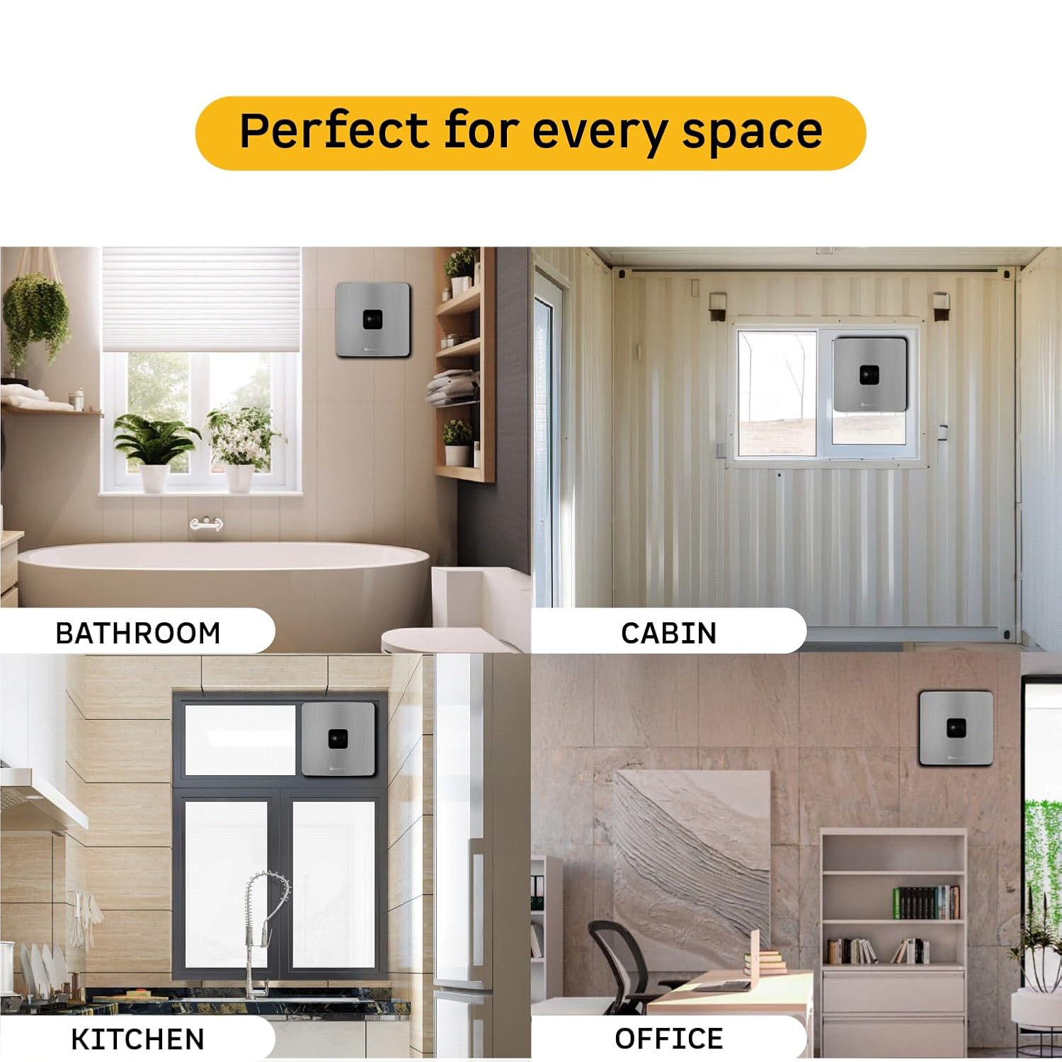 atomberg Studio+ Exhaust Fan 150mm (6 Inches) | BLDC Motor | 6.8W| Low Noise | 2000 RPM| Ideal for Bathroom& Kitchen | Easy to Clean | Installation-Round Cut (153mm) | 2 Year Warranty (Brushed Steel)