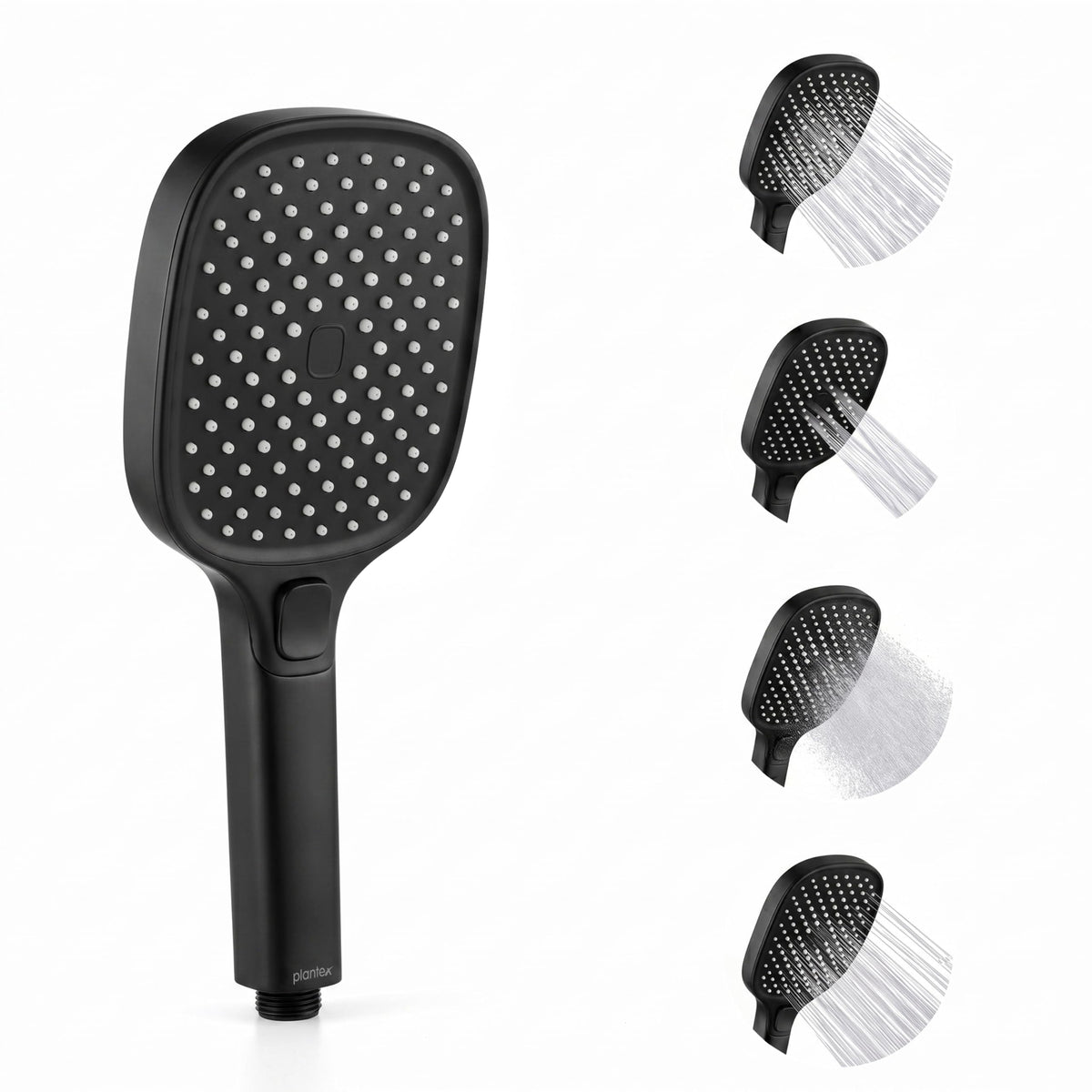 Plantex Hand Shower for Bath/4 Mode Multifunctional Shower/ABS Plastic Silicone Handheld Shower/Easy Mode Switching (Black, APS-H592)-1