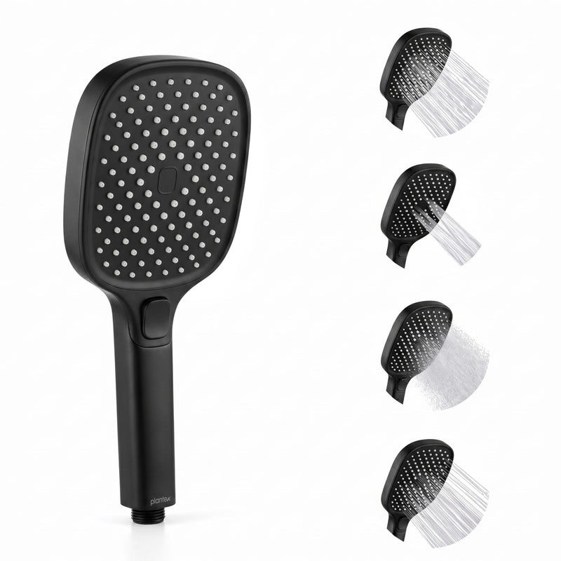 Plantex Hand Shower for Bath/4 Mode Multifunctional Shower/ABS Plastic Silicone Handheld Shower/Easy Mode Switching (Black, APS-H592)-1