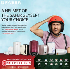 Faber Jazz 15L Vertical Storage Water Heater | Heating Indicator, 8 Bar Pressure, Titanium Glassline Coated Tank, Temper