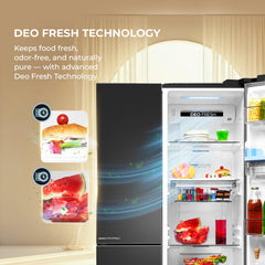 Haier 592 L 3 Star Frost Free Expert Inverter Smart Sense AI enabled 3-Door Side by Side Refrigerator (HRT-683WGKU1, Graphite Black, Magic)-6
