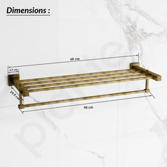 Plantex 304 Grade Stainless Steel Bathroom Towel Rack/Towel Hanger Stand/Towel Bar/Bathroom Accessories - Splash (Antique Finish)-3