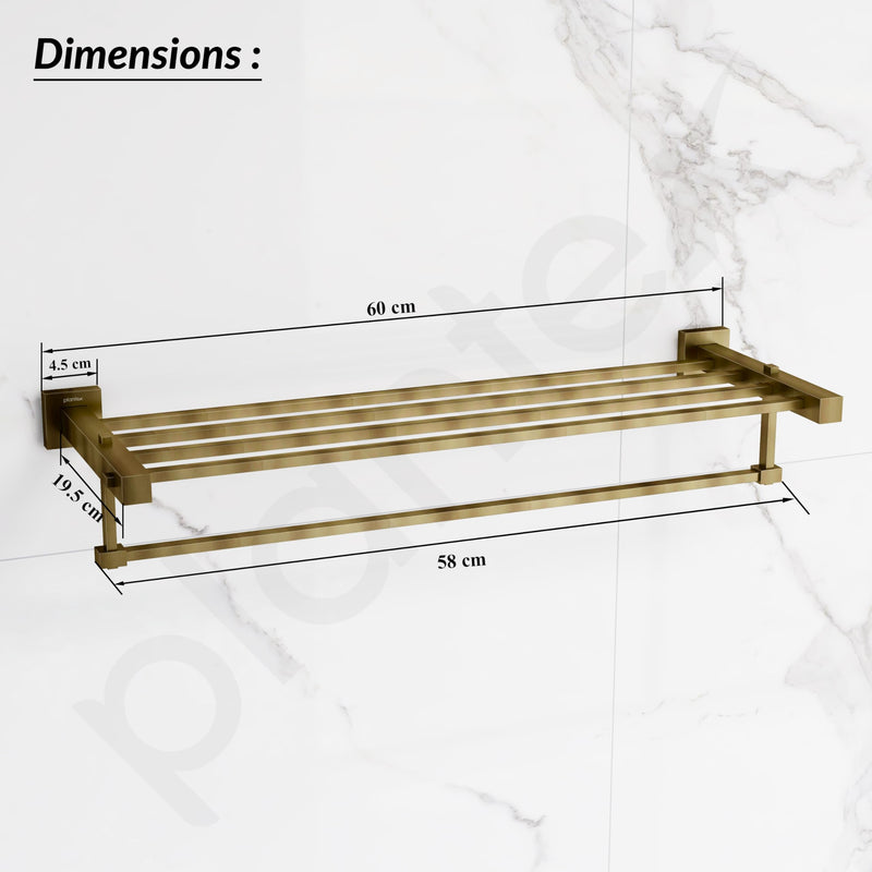 Plantex 304 Grade Stainless Steel Bathroom Towel Rack/Towel Hanger Stand/Towel Bar/Bathroom Accessories - Splash (Antique Finish)-3