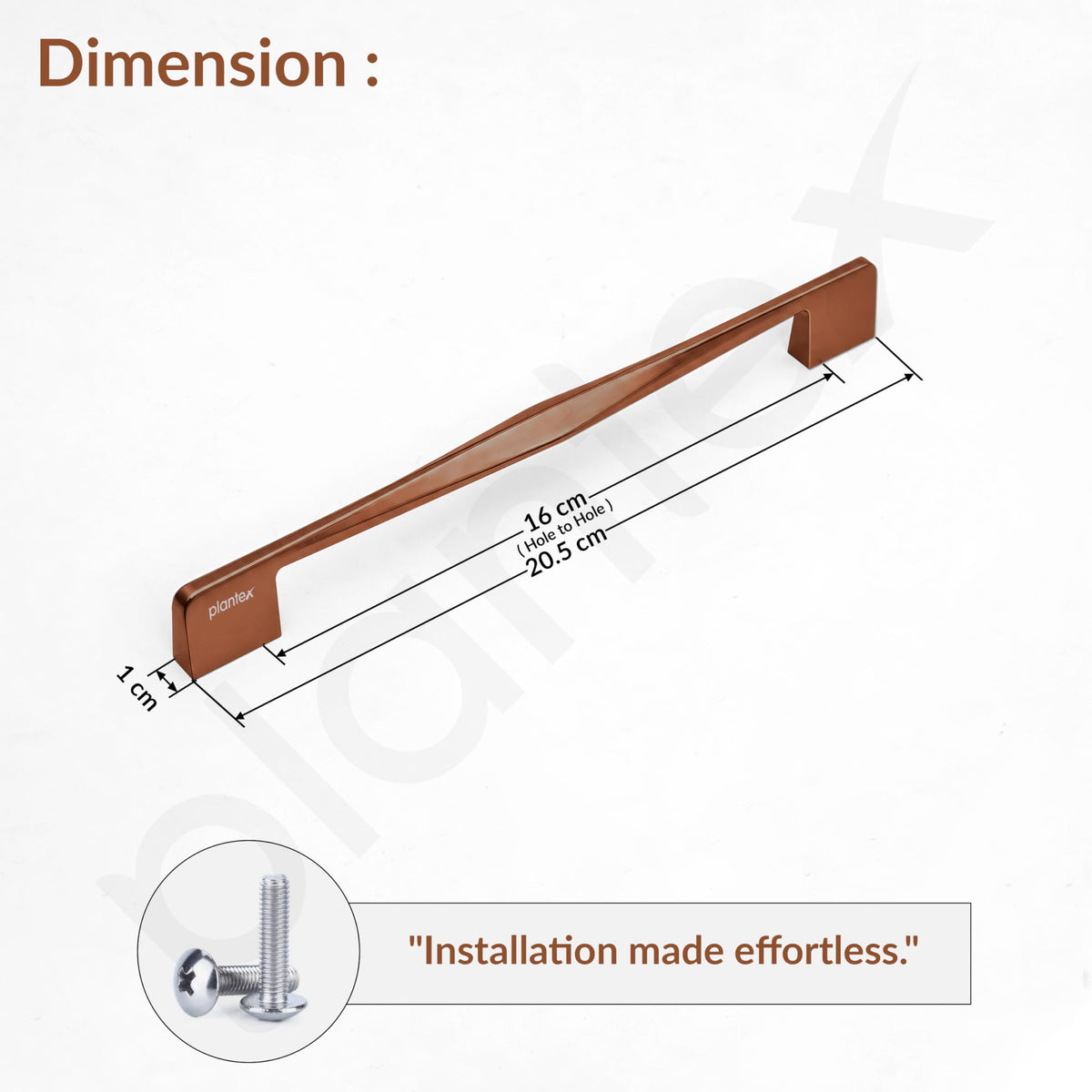 Plantex Cabinet Handle/160mm Handle for Drawer/Wardrobe/Kitchen Handle/Pull-Push Handle for Home/Office - Pack of 2 (Rose Gold) (Model APS-PH-104)-2