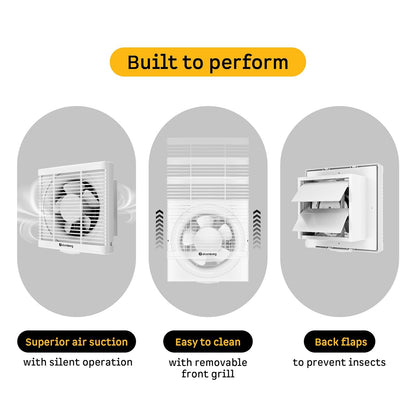 atomberg Efficio Exhaust 6 Inches | Suitable for Bathroom, Kitchen | BLDC Motor | Easy to Clean | 2 Year Warranty (White)