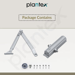 Plantex Hydraulic Automatic Door Closer/Aluminium Door Closer for Wooden Door/Soft Close Door Closer for Hotel/Home/Office - ISO 9001 Certified (MI-200, Capacity - 55 kg, Silver)-5