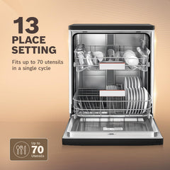 Bosch 13 Place Setting (fits up to 70 utensils) Free-Standing Dishwasher for Indian Utensils (SMS66GB01I)-4