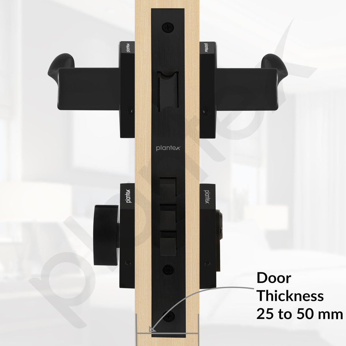 Plantex Premium Door Lock with 3 Years of Warranty/Main Door Lock for Home/Mortise Locks for Door - (PT-002- Black)-5