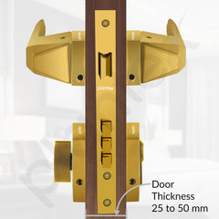 Plantex Brass Main Door Locks for Home/Premium Door Lock with 3 Years of Warranty/Mortise Handle for Door - Main Door Lock Set (PT-003- Gold)-4