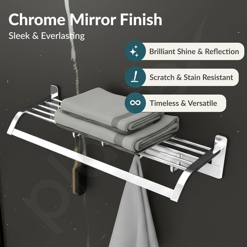 Plantex 304 Grade Stainless Steel Towel Rack for Bathroom/Towel Bar/24 Inch Towel Holder/Towel Hanger/Bathroom Accessories - Pack of 1 (1906, Chrome)-5