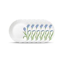La Opala Novo Collection Opal Glass Crockery | Full Plate Set of 6 | Tender Trio Design | Plates for Dining & Gifting | Microwave Safe | 100% Vegetarian | Extra Strong | Super Light & White