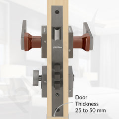 Plantex Triple Security Door Lock for Home/Main Door Lock Set with 3 Years of Warranty/Mortise Lock for Door with Brass Lock Body & Cylinder (7116 - PVD Choco & Satin Black)-5