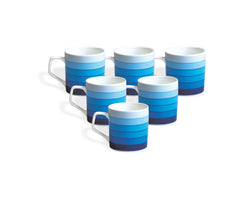 Clay Craft Fine Ceramic Printed Coffee/Tea Mug Set of 6 - 180 ml each