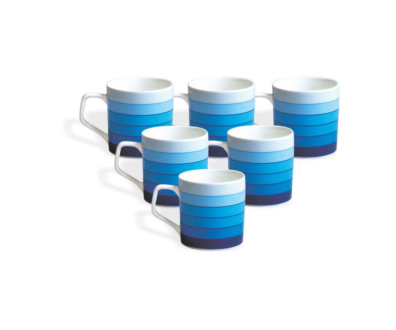 Clay Craft Fine Ceramic Printed Coffee/Tea Mug Set of 6 - 180 ml each