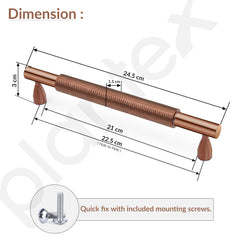 Plantex Cabinet Handle/224mm Handle for Cabinet/Furniture/Door Pull-Push Handle for Home/Office - Pack of 1 (Rose Gold) (Model APS-DTC-3910)-3