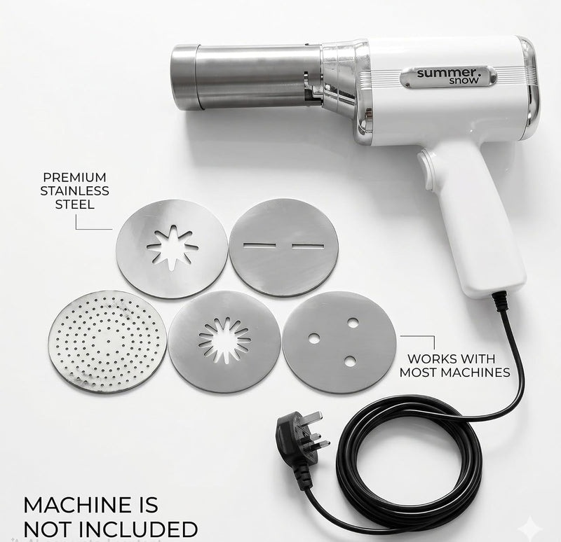 Summer Snow Stainless Steel Interchangeable Discs for Murukku, Idiyappam, Churros, Ribbon Pakoda, 5 Mold Set/ 2 Mold Set