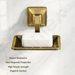 Plantex 304 Grade Stainless Steel Bathroom Soap Dish/Soap Holder/Soap Stand/Bathroom Accessories - Squaro (Brass Antique)-4