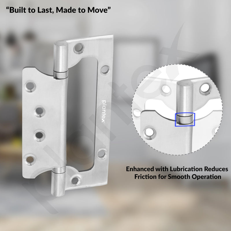 Plantex Butterfly Hinges for Door/Stainless Steel Door Hinges/5 Inch x 14 Gauge Hinge/2.5 mm Hinges for Home/Office/Hotel/Non-Mortise Hinge - Pack of 6 (Chrome)-6