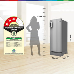 Bosch SmartChoice 207 L, 3 Star, Single Door Refrigerator with Industry's largest base drawer & veg box*(CST20S23PI,Fine Steel) |18 Hr Cooling Retention, 2.5x Faster Cooling, smart inverter compressor