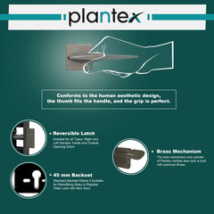Plantex Door Lock for Home/Main Door Lock Set with 3 Years of Warranty Mortise Lock for Door with Brass Lock Body & Cylinder(7083-Satin Black)-4