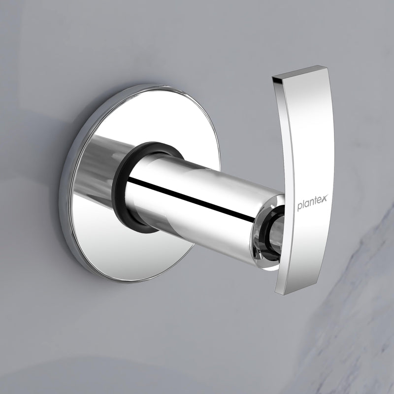 Plantex Pure Brass Concealed Stop Cock/Concealed Stop Valve Tap for Bathroom with Teflon Tape & Adjustable Brass Wall Flange 15 mm (ZUR-1516-Silver)-1