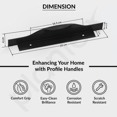 Plantex Profile Handle for Kitchen Cabinet/10 Inch Aluminium Drawer Profile Handle/Wardrobe Pull Handle for Home/Office/Hotel - Pack of 1 (Black) (Model APS-PF-1001)-3