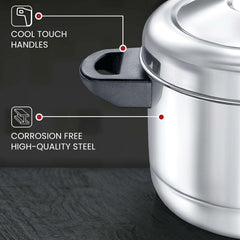 Judge by Prestige Stainless Steel Idli Cooker with 4 Plates, 1 Liters, 25 x 25 x 21 Centimeters, Silver