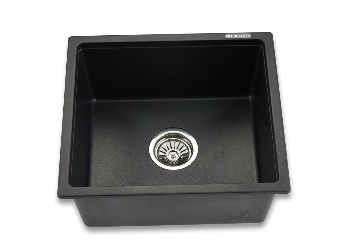 Faber Verona Ingranite18"X16"Single Bowl Sink|Includes Plumbing Waste Kit|25 Years Warranty|Silent,Scratch,Dent & Heat R