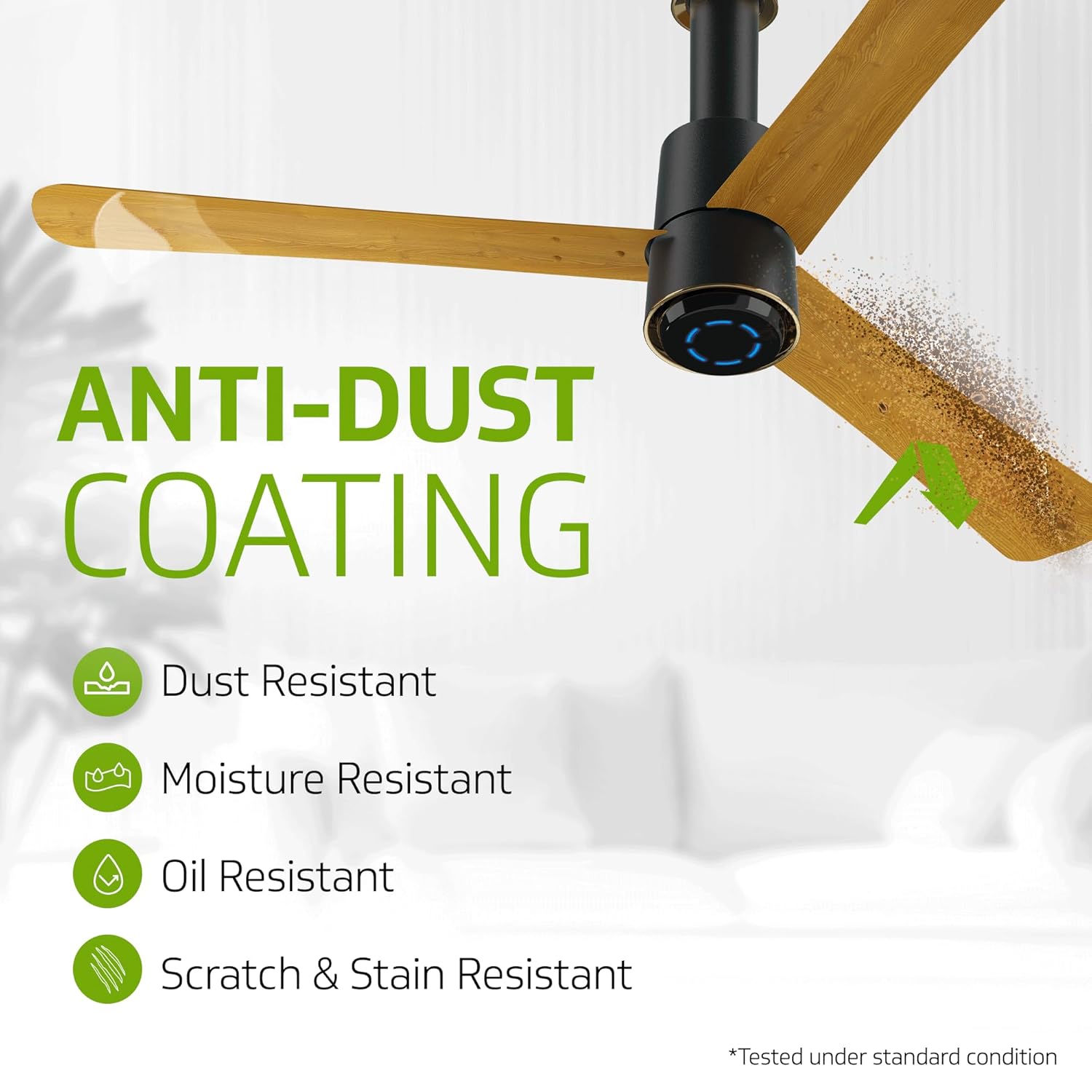 V-Guard Insight-G Premium BLDC Ceiling Fan For Home | 6 Speed Settings | 5-Star Energy Saving | Convenient Remote Control | High-Speed 100% Copper Motor | 1.2M (Choco Gold Wood)