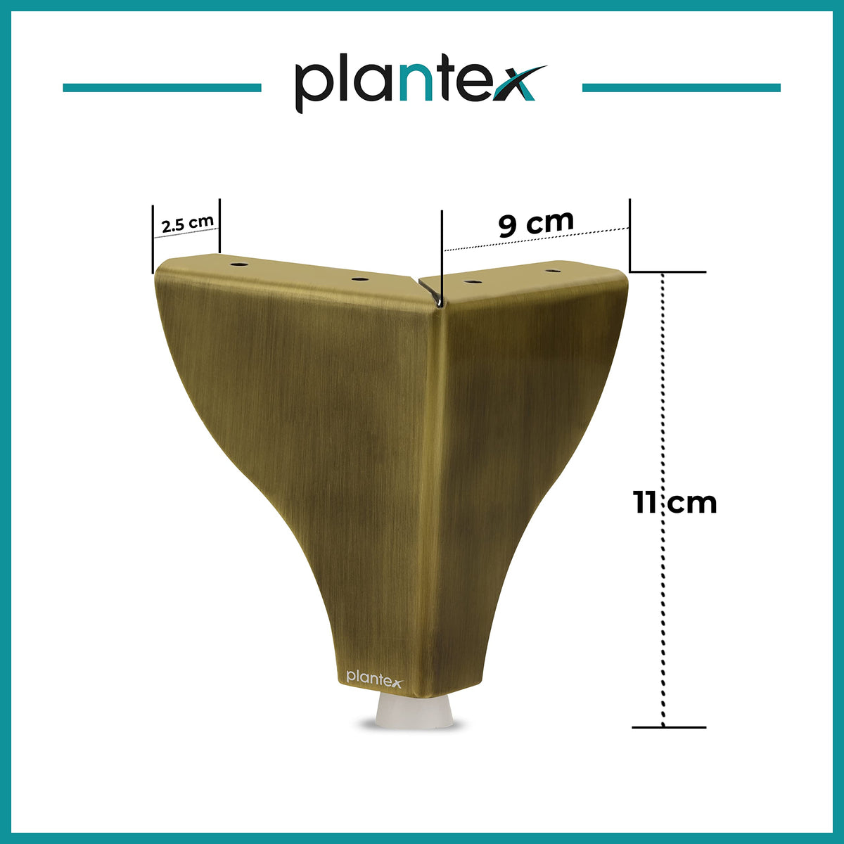 Plantex Heavy Duty Round 4 inch Spare Sofa Legs for Bed Furniture/Sofa Legs for Furniture Fitting/Table Legs/Sofa Leg Set of 2 pcs (Brass Antique) (Model APS-DTS-63)-3