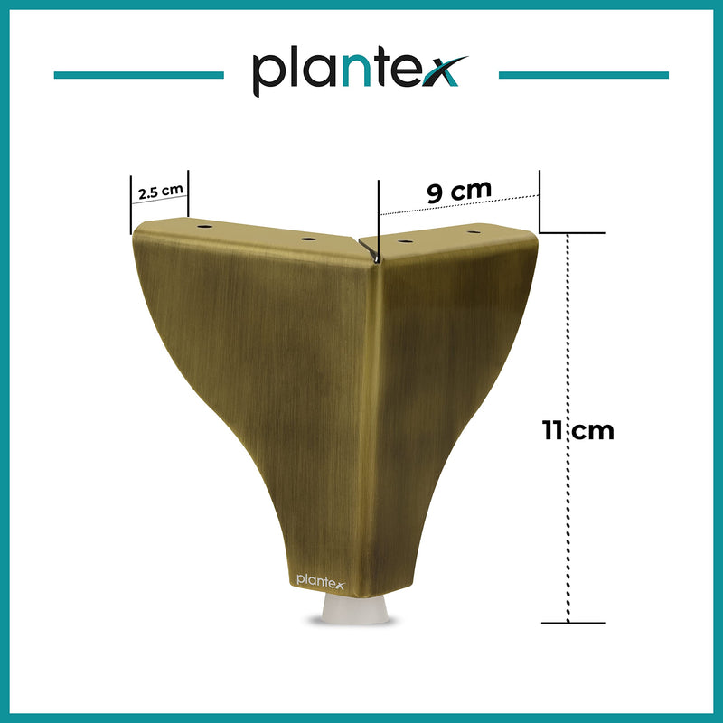 Plantex Heavy Duty Round 4 inch Spare Sofa Legs for Bed Furniture/Sofa Legs for Furniture Fitting/Table Legs/Sofa Leg Set of 2 pcs (Brass Antique) (Model APS-DTS-63)-3
