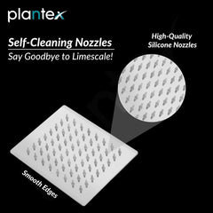 Plantex Brass Concealed Body High Flow Diverter Full Set with 6 x 6 inch Overhead Shower and Bath Tub Spout/Bathroom Shower Set - Combo (Chrome)-5