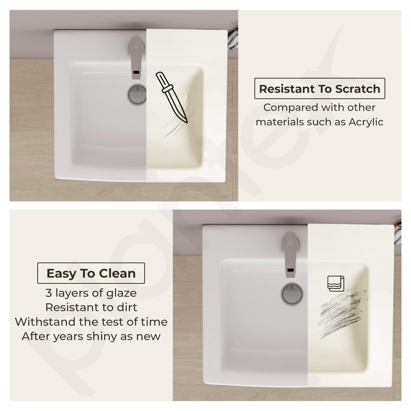 Plantex Ceramic Wall Hung Basin with 10 Years Glaze Warranty by Plantex/Washbasin for Bathroom/Wall Mounted Wash Basin/Sink for Living Room (Laric, White)-6