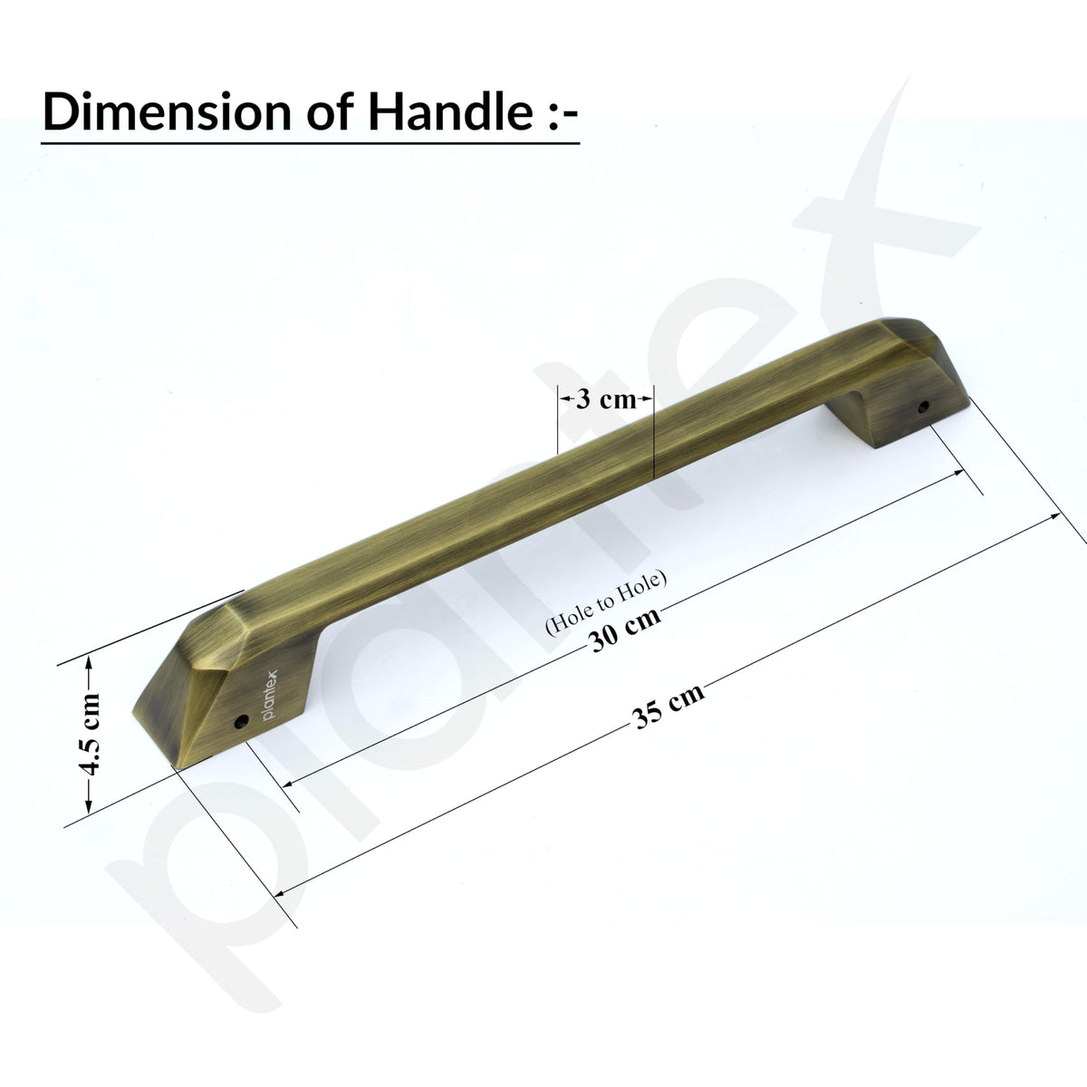 Plantex Door Handle/Main Door Handle/14 Inch Pull-Push Handle for Home & Office/3 Years Warranty Pack of 1 (SH-351, Brass Antique)-4