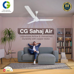 CG Sahajair 1200 mm High Speed Ceiling Fan (Opal White)-2