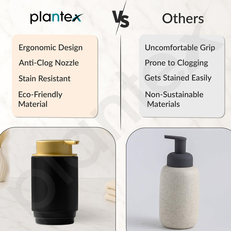 Plantex Soap Dispenser for Washbasin Ceramic/HandWash Soap Dispenser/Soap Dispenser Ceramic ABS Pump Head - Black (Pack of 1)-6
