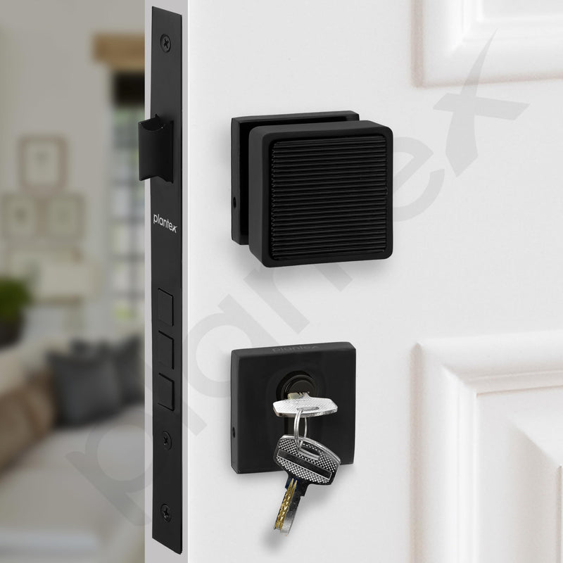 Plantex Heavy Duty Door Lock/Main Door Mortise Lock Handle/Handle Set for Home/Office/Door Accessories - (PT-011, Black)-6
