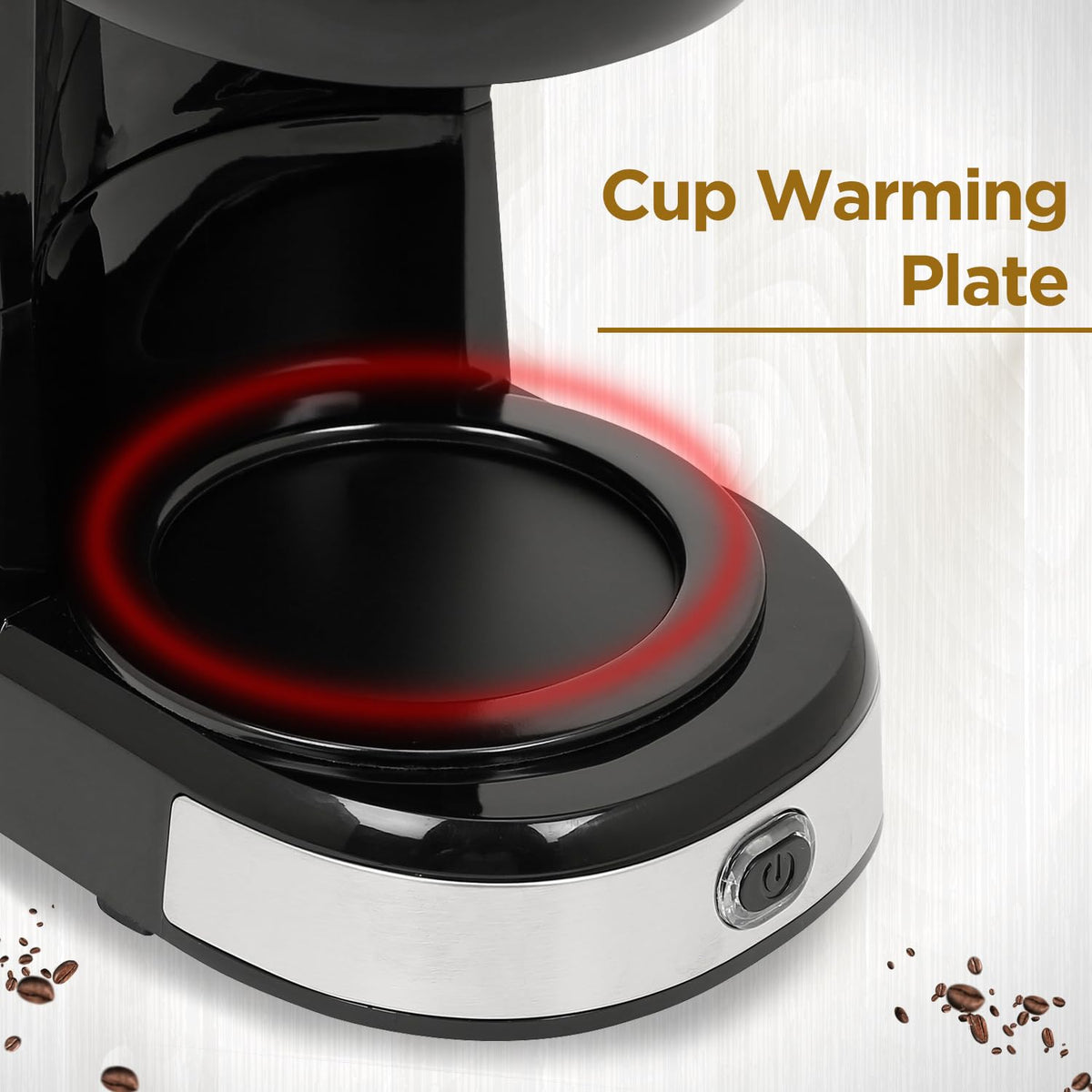 Faber Drip Coffee Machine FCM 0.6L SS BK 800W|| 4 Big Cups||Warming Plate- Keeps Coffee Warm for 30 mins||Removable Filt