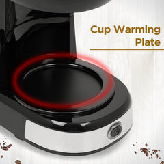 Faber Drip Coffee Machine FCM 0.6L SS BK 800W|| 4 Big Cups||Warming Plate- Keeps Coffee Warm for 30 mins||Removable Filt