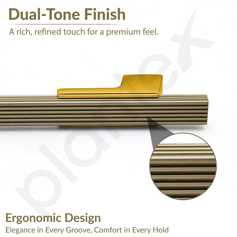Plantex Cabinet Handle/Kitchen Cabinet Door Handle/Wardrobe/160 mm Cupboard Handle/Door Pull-Push Handle for Home/Office - Pack of 2 (Brass Antique & Gold)-4